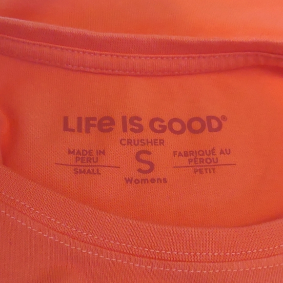 NWT SS Orange "Crusher Tee" SZ S By Life Is Good - Picture 5 of 8